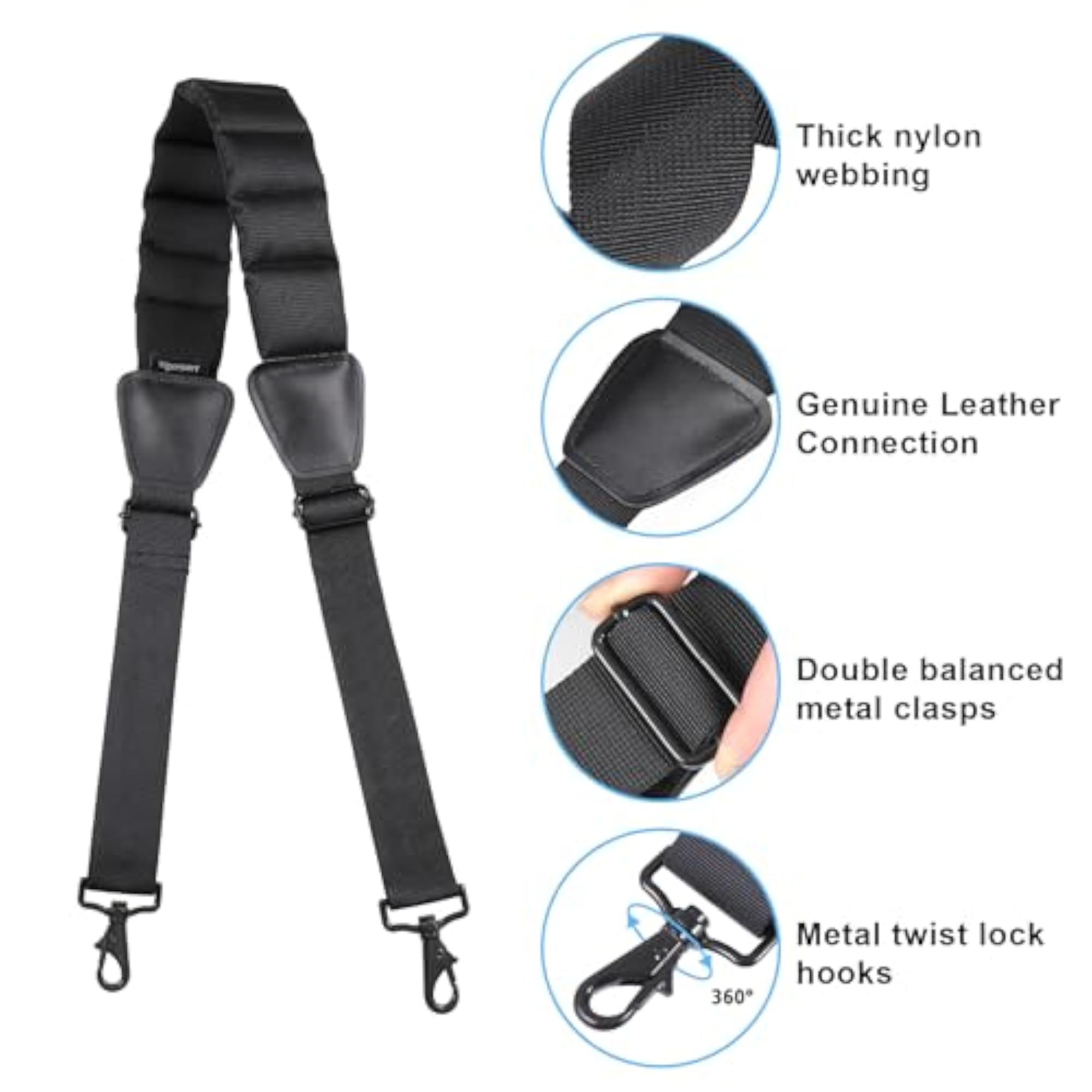Shoulder Strap for Luggage, Universal Bag Strap Replacement